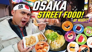 JAPANESE Street Food Tour! SUSHI Conveyor Belt, Gyoza and BEST Ramen in Osaka!