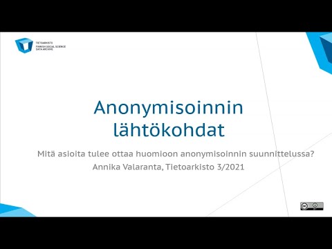 Video: Mitä anonymisoitu tarkoittaa?