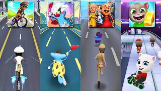 Little Singham Cycle Race vs Motu Patlu vs Oggy and the Cockroaches vs Talking Tom Gold Run - Gam... screenshot 1
