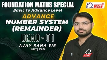 NUMBER SYSTEM (Remainder) | Advance Maths Special By Ajay Rana Sir | Demo 01 For SSC Students!