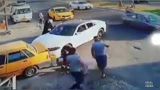 حادث غريب في شوارع العراق !!! حوادث السيارات في العراق