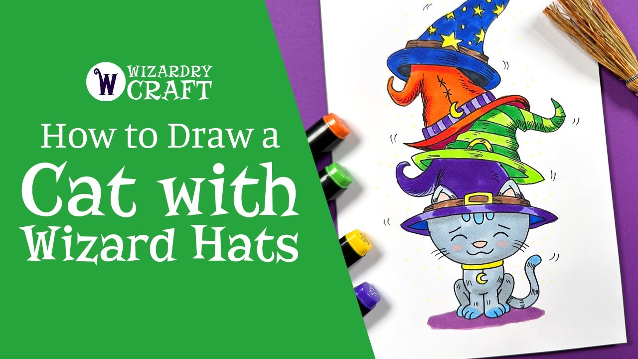 How to Draw a Cat With Wizard Hats - YouTube