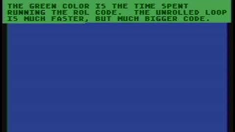 Atari 8-bit scrolling through font bitmap (unrolled loop)