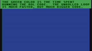 Atari 8-bit scrolling through font bitmap (unrolled loop)