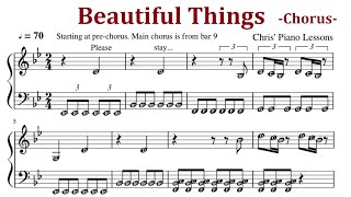 Beautiful Things *Chorus* - Benson Boone - Piano Sheet Music With Note Letters - Fast / Slow
How to play shortened version of the song on piano - includes pre-chorus & chorus.
Easy / intermediate level piano sheet music with note letters - normal speed then slowed.
0:00 Sheet music (70 bpm)
0:43 Sheet music slowly (35 bpm) Beautiful Things *Chorus* - Benson Boone - Piano Sheet Music With Note Letters - Fast / Slow