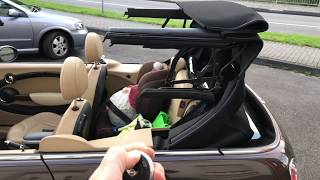 PKW BMW MINI Cabriolet Cooper Verdeck benutzen öffnen von innen und außen Mini Cabrio Anleitung