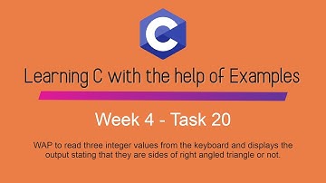 How to find if the sides form right angled triangle or not in C Programming - Week 4 - Task 20