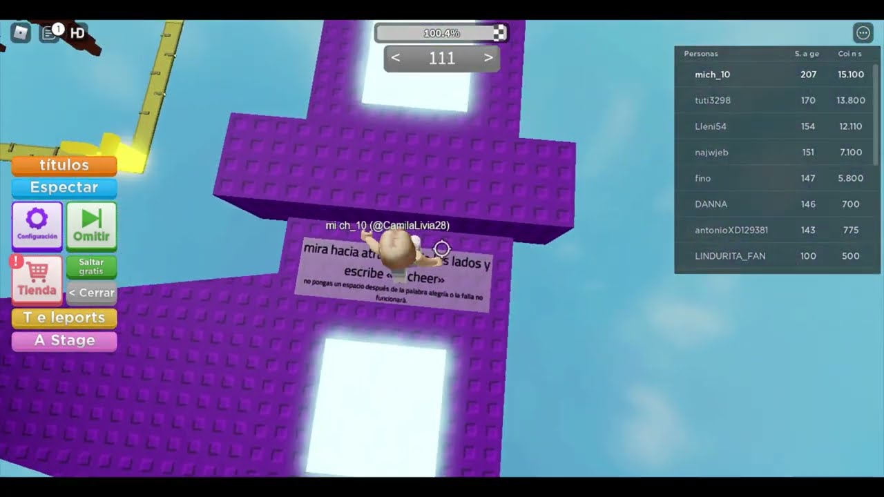 Roblox: No jumping difficulty chart obby - nivel 107 - 114 - YouTube