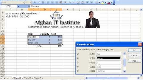 MS Excel 2003 Part 17) Tools Menu in Dari / Farsi Omar Akbari