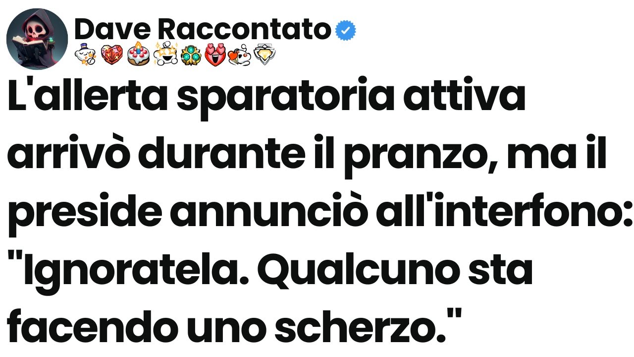 [Episodio completo] L'allerta sparatoria attiva arrivò durante il pranzo, ma il preside annunciò