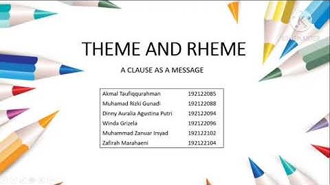 THEME AND RHEME || FOUNDATION AND FUNCTIONAL GRAMMAR C 2020