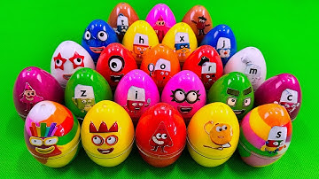 Rainbow SLIME @ Digging Alphablocks Dinosaur Eggs Coloring! Satisfying ASMR Videos