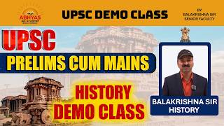 UPSC 2027 HISTORY DEMO CLASS | BALAKRISHNA SIR  | ABHYAS IAS ACADEMY