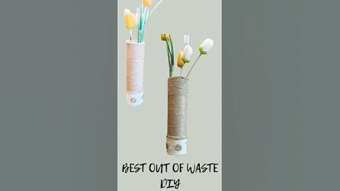 Amazing flower vase making Diy from cardboard tube #diy