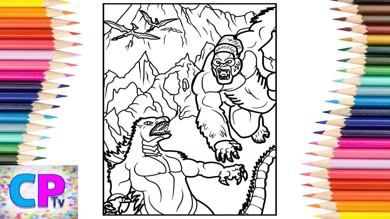 godzilla vs king kong coloring pages