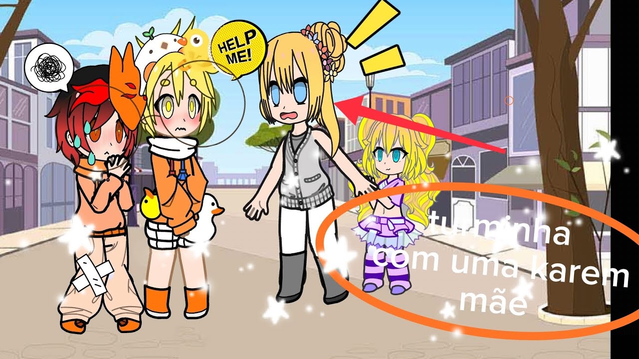 Turminha com uma karem mãe ❤️/💜/💙/💛/🧡💙 /💙💙/🖤❤️🧡/💙💜) (#gacha #gachanebula mini vídeo ⁉️)