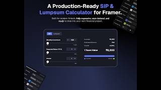 WCAG Accessible SIP &amp; Lumpsum Calculator for Framer | Fully Customizable Fintech Component