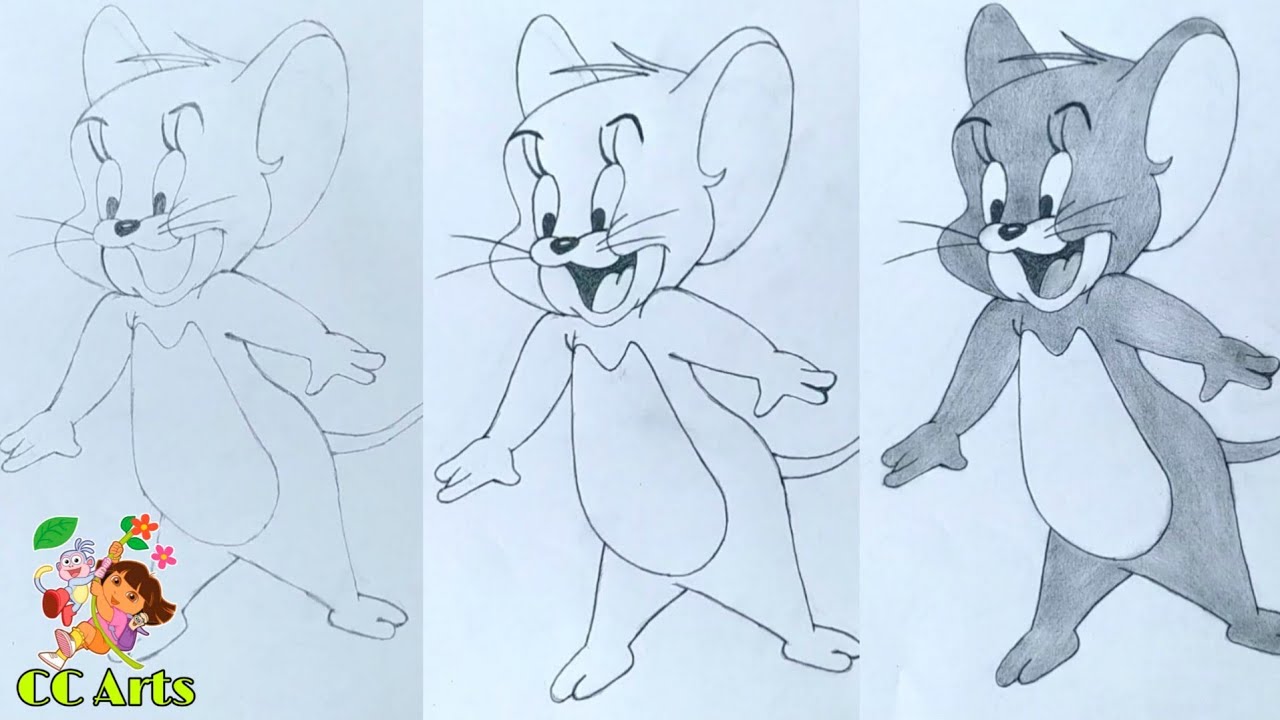 How to Draw JERRY Step by Step Pencil Sketch Drawing and