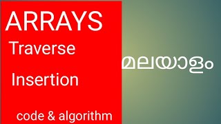 Array operation Traversal, insertion/Traversal algorithm/array insertion algorithm