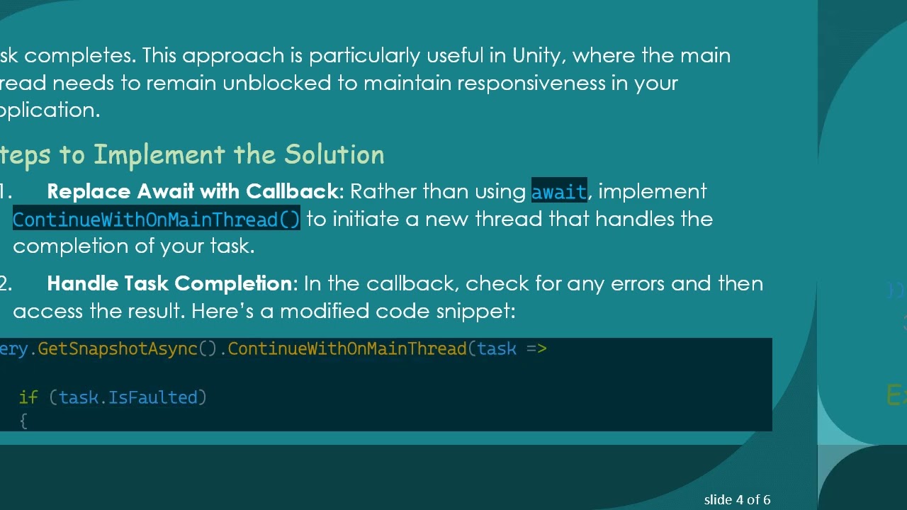 Troubleshooting Firestore.Query.GetSnapshotAsync() Hanging Issues in Unity Games