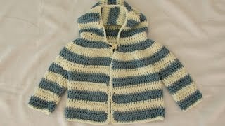 How to crochet an EASY childrens sweater / hoodie / jacket