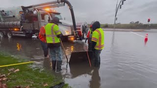 Crews busy cleaning up what Fresno storm left behind