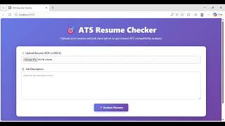 Ats resume checker built using React Vite and Springboot with database integration using PostgreSQL.