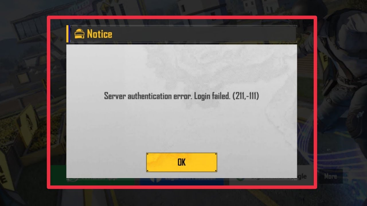 Server authentication error. Login failed (211, -111) Problem in BGMI ...