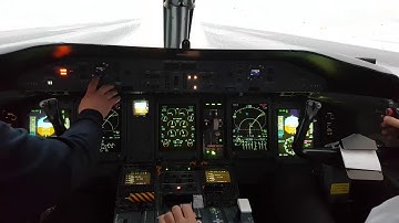 AirBaltic Q400. Take-off. A very powerful aircraft and cockpit surprisingly quiet.