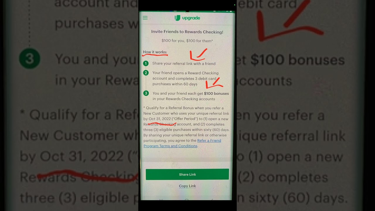 Upgrade Bank- Make $100 Plus $100 Per Referral- United States Only