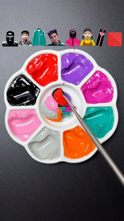 Guess the mixed color of Squid Game2（Part 40）#squidgame #오징어게임 #colormixing #satisfying #asmr