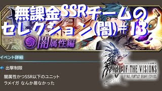 無課金SSRチームのセレクション(闇)#13【FFBE幻影戦争】