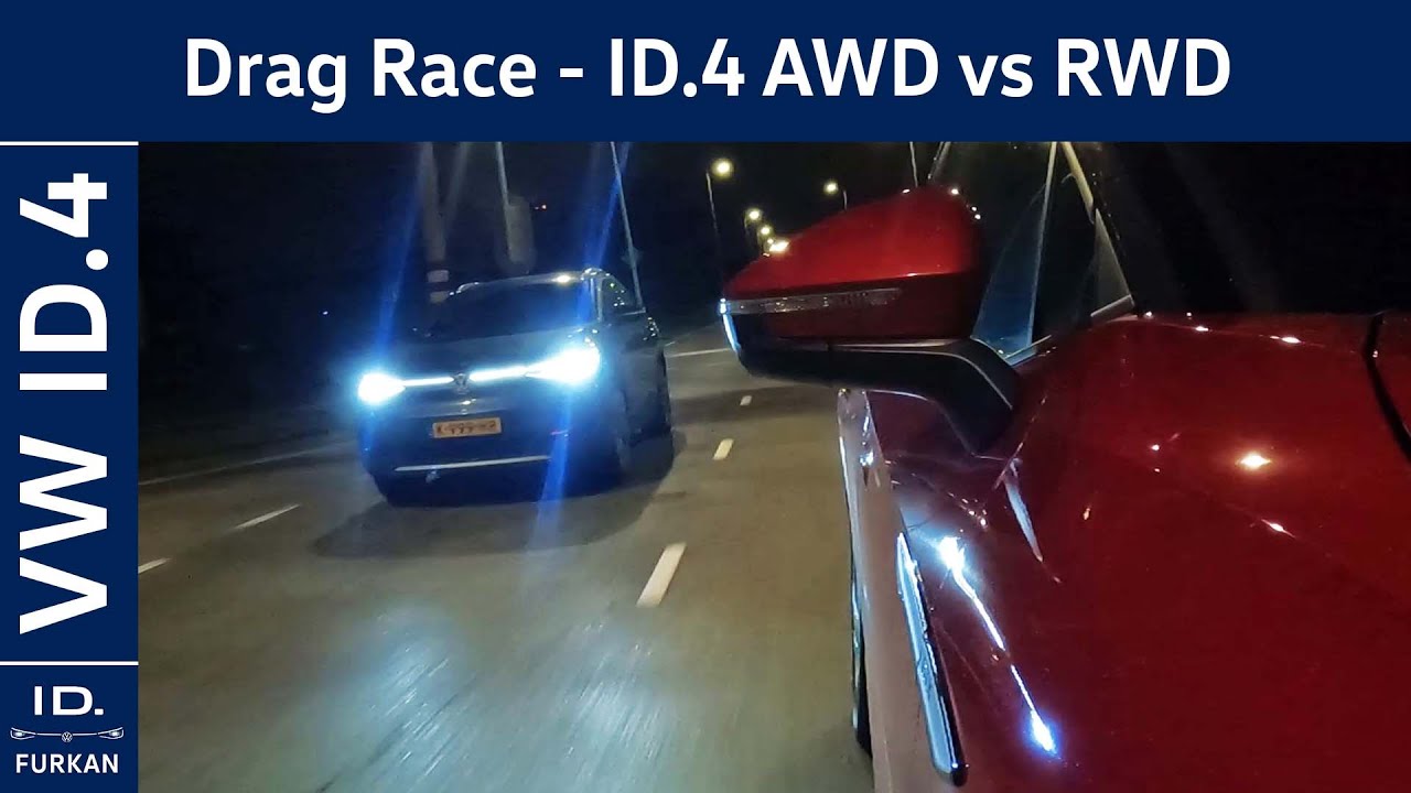 Drag Race VW ID4 GTX AWD vs RWD - YouTube