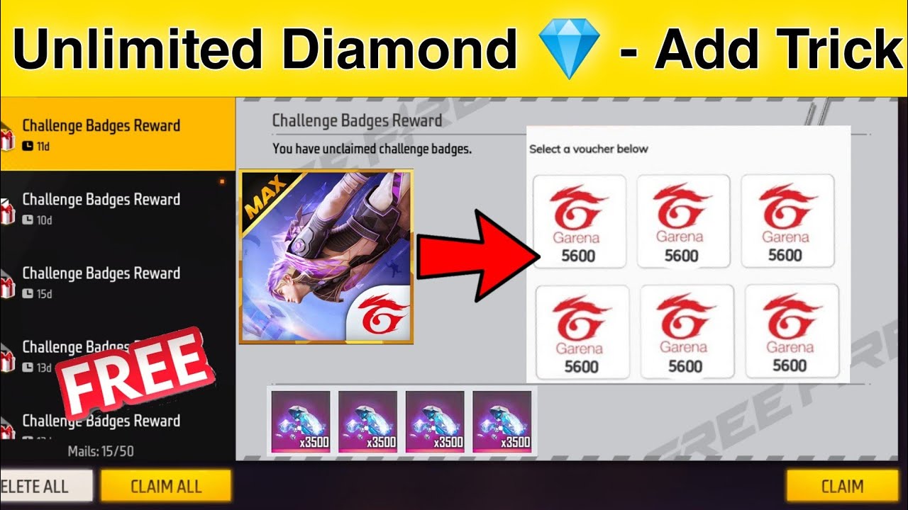 Free Diamonds 💎 Trick 2022 ! Get Free Diamond In Free Fire Max ! How To