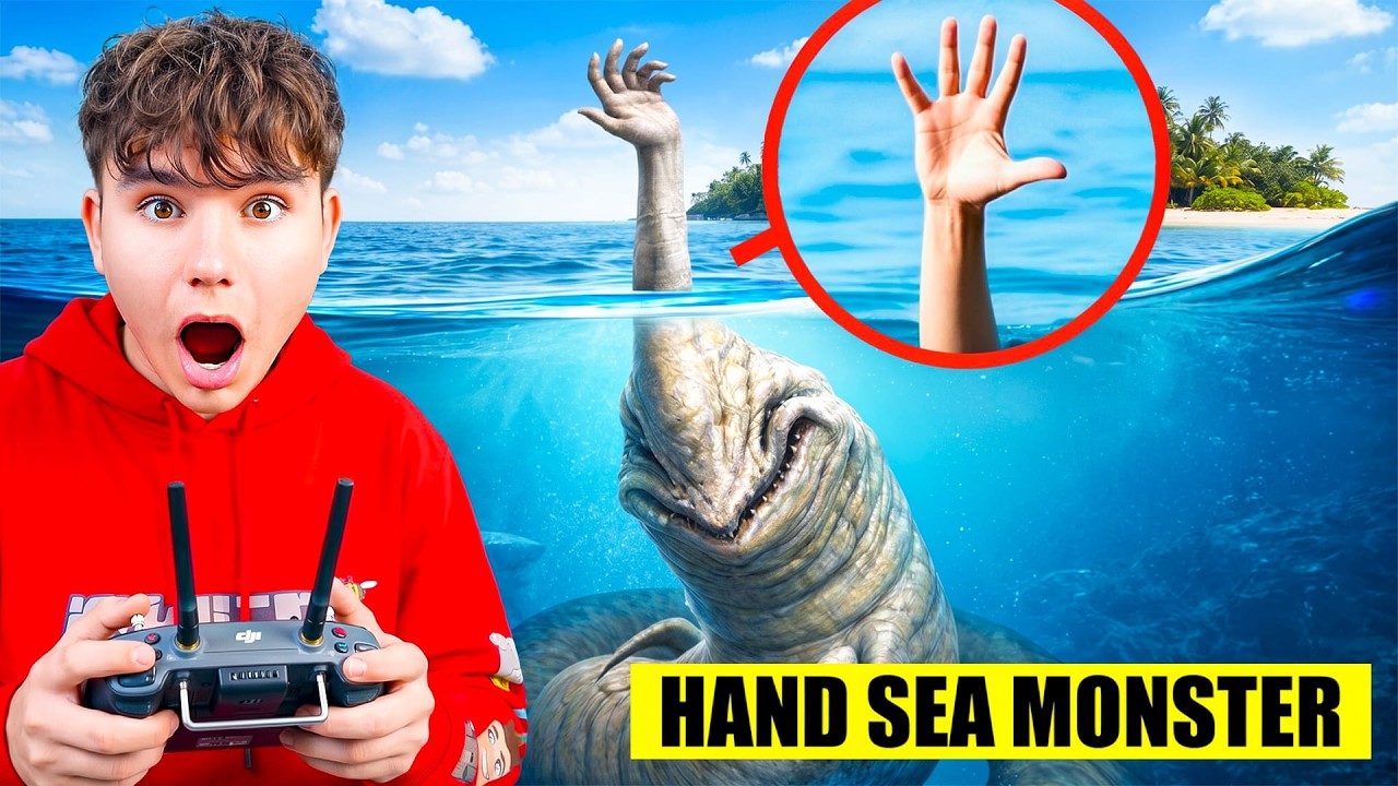 MON DRONE FILME HAND SEA MONSTER DANS LA VRAIE VIE !