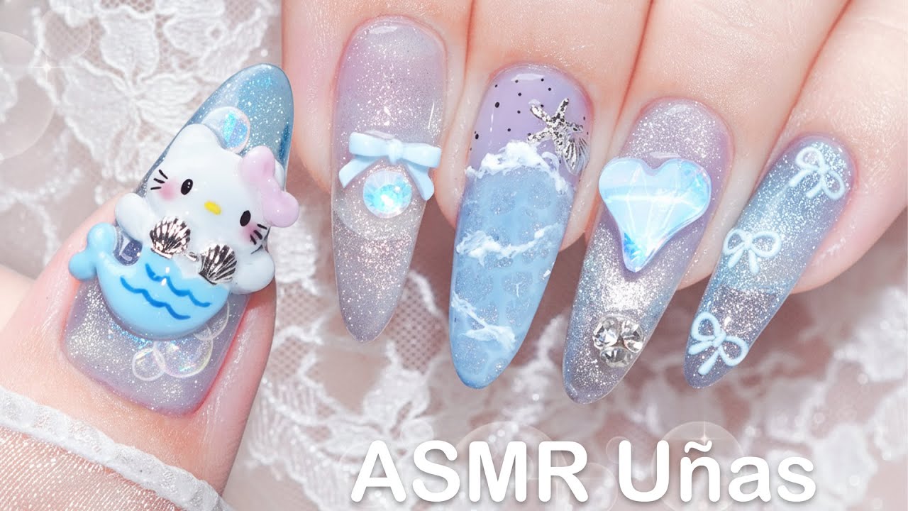 ASMR de Uñas 💎 Frosted Sapphire Nails | Compilación de tendencias de uñas 2025 #22