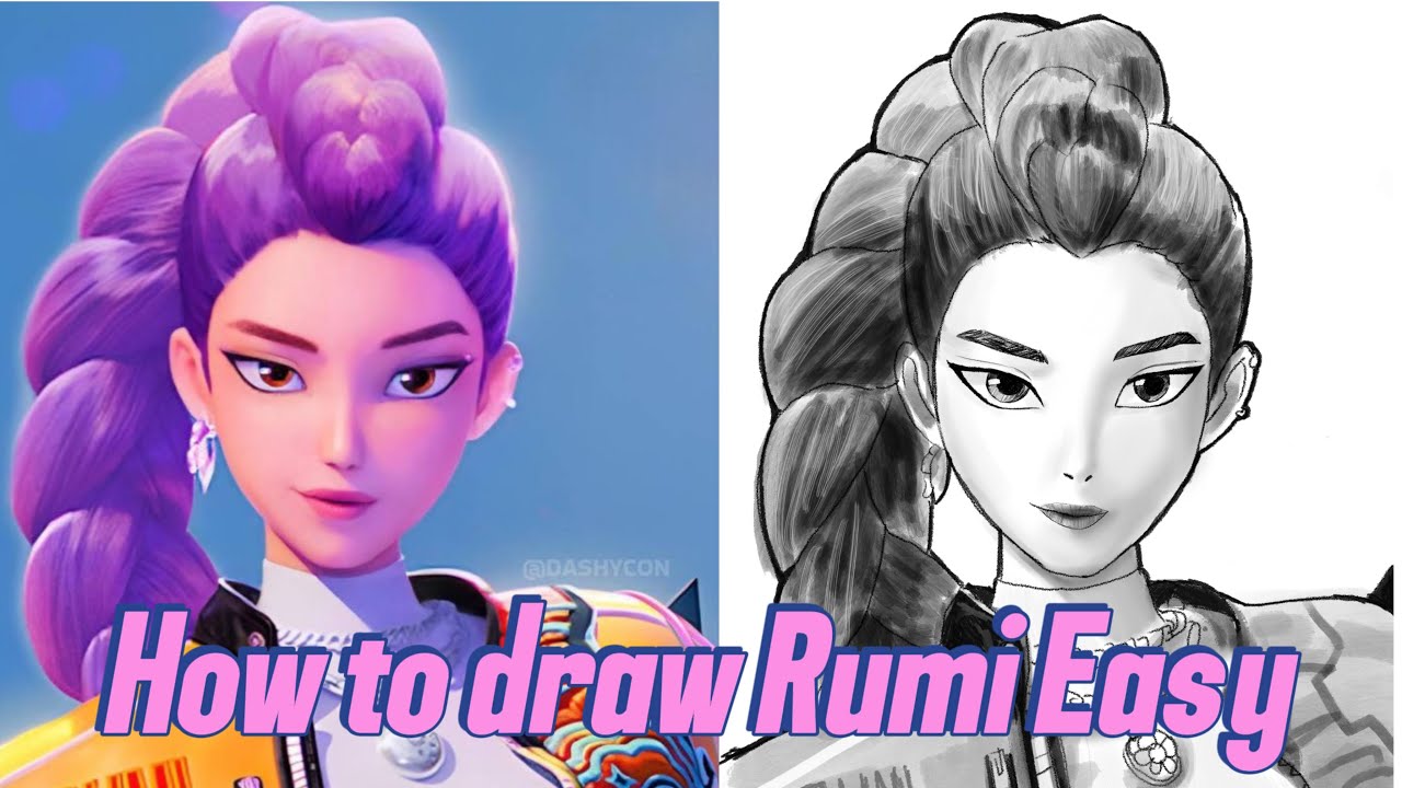 How to draw Rumi K-pop demon hunter - YouTube