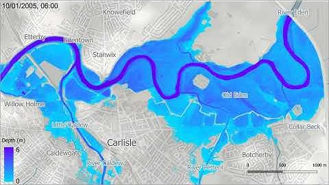 Carlisle flooding animation (flood depth)