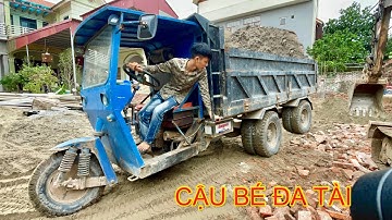 Tuổi trẻ tài cao Lái công nông chở cát ,lái máy xúc ô tô cực đỉnh |Talented boy driving an excavator