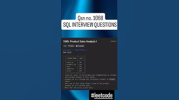 Q.1068 SQL interview question and answer | #leetcode  | #coding | #shorts | #sql