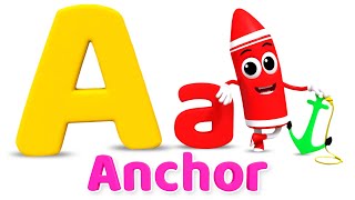 Phonics Letter A Song, Learning Video For Kids With Baby Rainbow