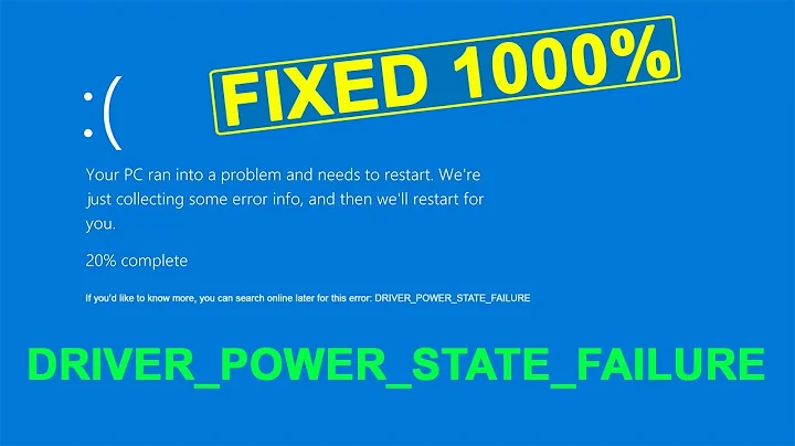 Your PC Ran Into a Problem and Needs to Restart | DRIVER POWER STATE FAILURE Blue Screen Windows 10