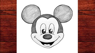 Kolay Mickey Mouse Çizimi - Karakalem Pratik Çizimler - Adım Adım Mickey Mouse Nasıl Çizilir