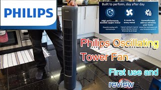 Philips Oscillating Tower Fan 5000 Series Unboxing and first use by Benson Chik CX5535