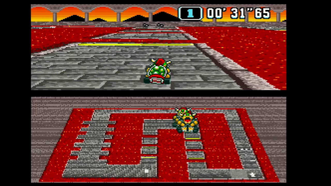 Super Mario Kart (SNES) - Bowser Castle 1 in 1'29''88 - YouTube