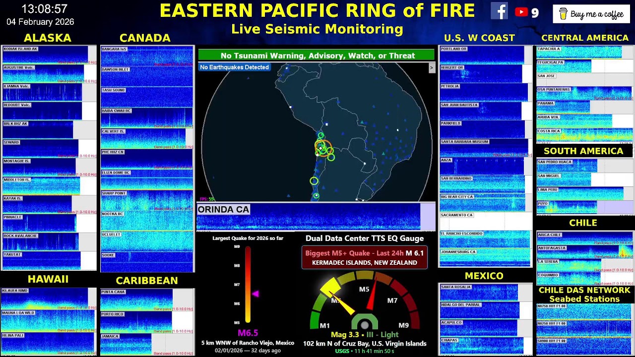 The Pacific Ring of Fire – Live Seismic Monitoring