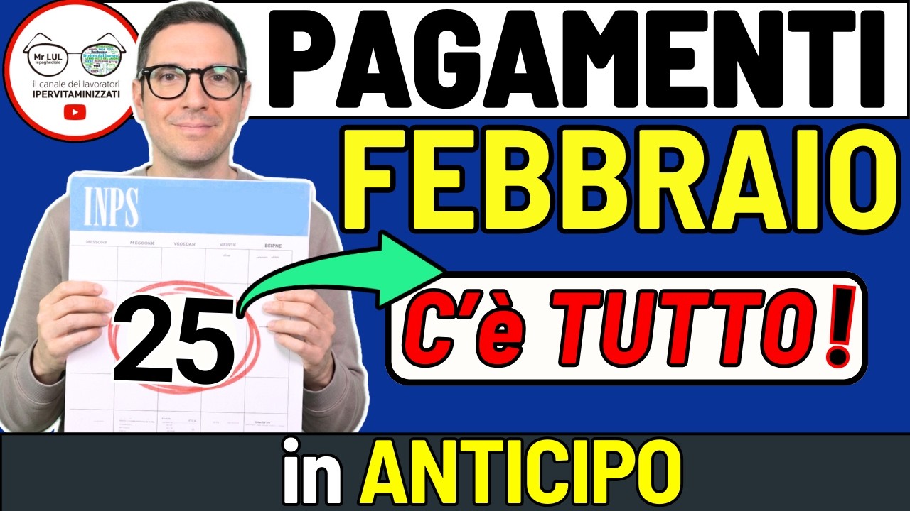 UFFICIALE INPS PAGA da 25 FEBBRAIO ⚡NUOVI PAGAMENTI 2026 DATE ANTICIPI ➡ AUU ADI ISEE BONUS PENSIONI
