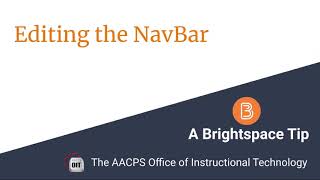 Editing the Nav Bar in Brightspace