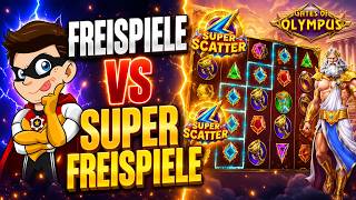 Gates of Olympus Freispiele vs SUPER Freispiele ⚡ Lohnt sich der teure FREISPIELE Kauf?!