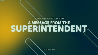 A message from our Superintendent | March 11